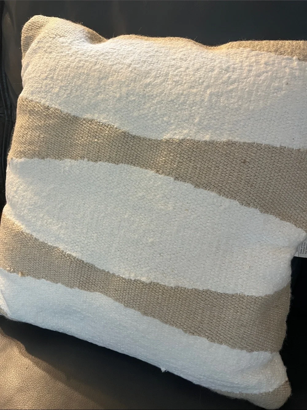 Threshold Beige and Cream Striped Accent Pillow